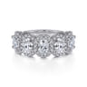 Fancy Wedding Ring in 14k White Gold with Oval Natural Diamond at Gabriel & Co.