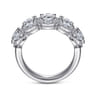 Fancy Wedding Ring in 14k White Gold with Oval Natural Diamond at Gabriel & Co.
