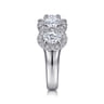 Fancy Wedding Ring in 14k White Gold with Oval Natural Diamond at Gabriel & Co.