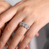 Fancy Wedding Ring in 14k White Gold with Oval Natural Diamond at Gabriel & Co.