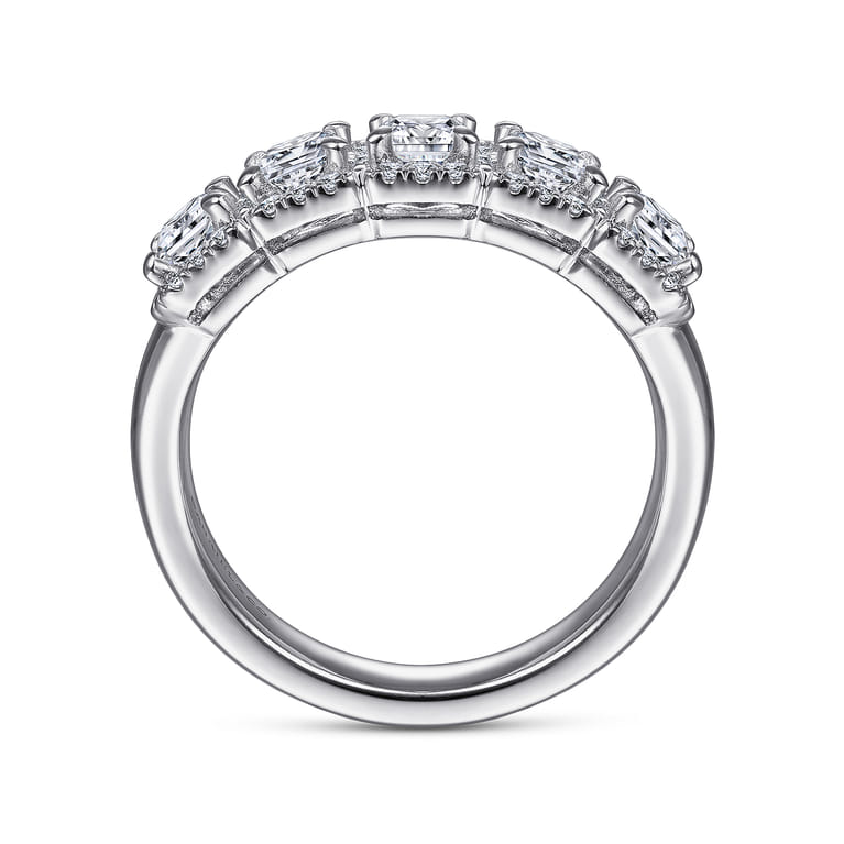 Fancy Wedding Ring in 14k White Gold with Princess Cut Natural Diamond at Gabriel & Co. - Shot 2