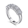 Fancy Wedding Ring in 14k White Gold with Princess Cut Natural Diamond at Gabriel & Co.