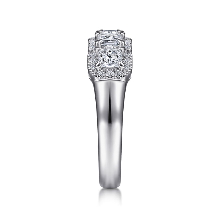 Fancy Wedding Ring in 14k White Gold with Princess Cut Natural Diamond at Gabriel & Co. - Shot 4