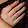 Fancy Wedding Ring in 14k White Gold with Princess Cut Natural Diamond at Gabriel & Co.