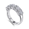 Fancy Wedding Ring in 14k White Gold with Princess Cut  at Gabriel & Co.