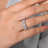 Fancy Wedding Ring in 14k White Gold with Princess Cut  at Gabriel & Co.