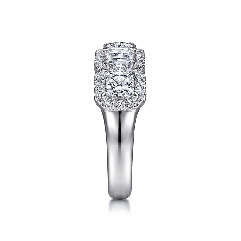 Fancy Wedding Ring in 14k White Gold with Princess Cut Natural Diamond at Gabriel & Co. - Shot 4