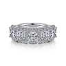 Fancy Wedding Ring in 14k White Gold with Princess Cut Natural Diamond at Gabriel & Co.
