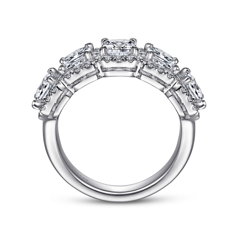 Fancy Wedding Ring in 14k White Gold with Princess Cut Natural Diamond at Gabriel & Co. - Shot 2