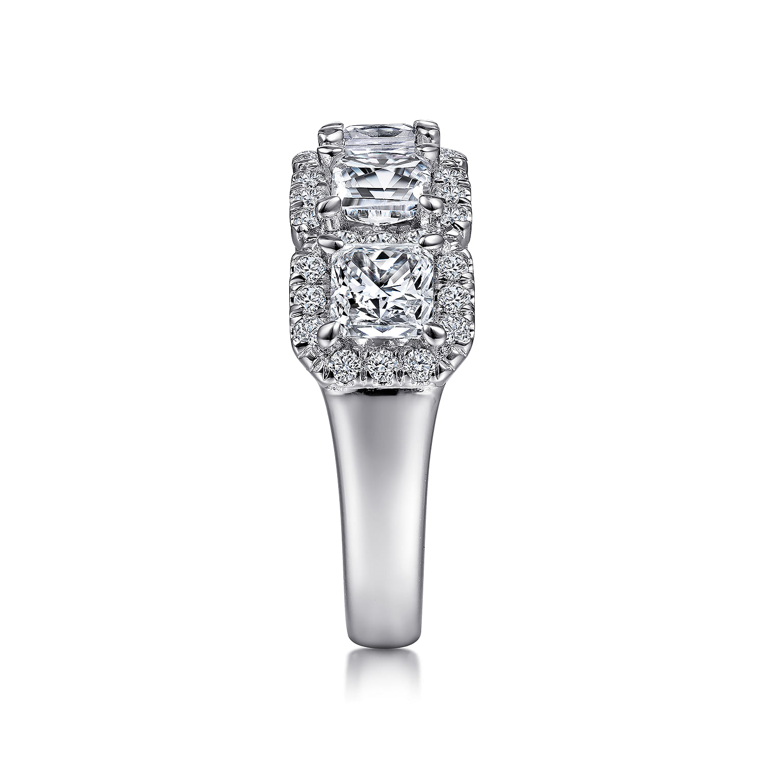 Fancy Wedding Ring in 14k White Gold with Princess Cut Natural Diamond at Gabriel & Co. - Shot 4