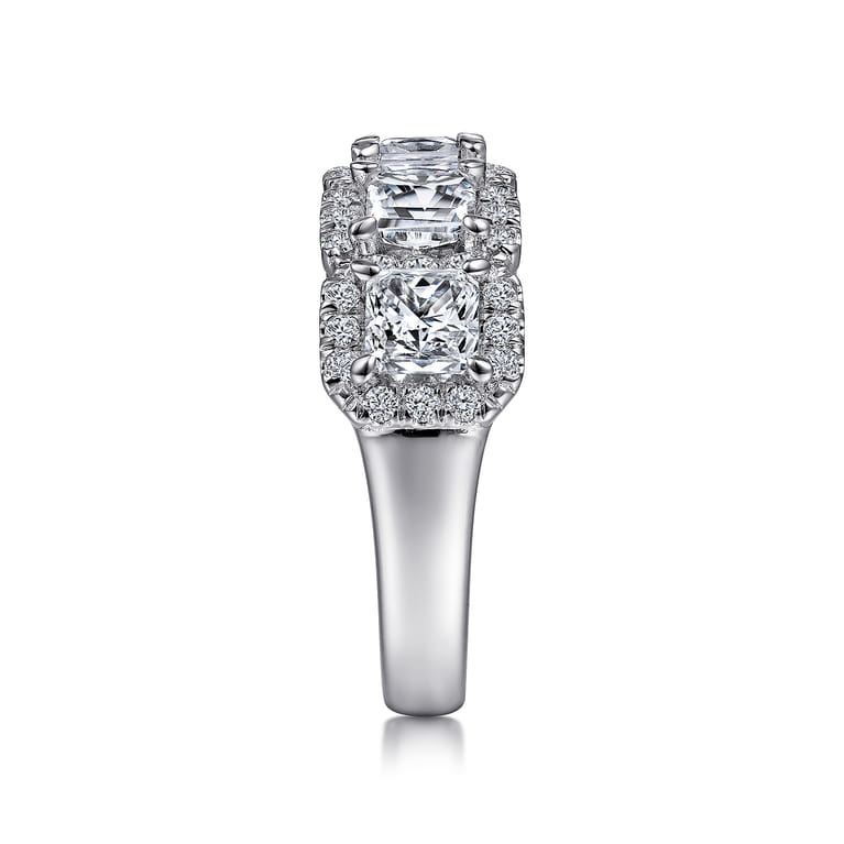 Fancy Wedding Ring in 14k White Gold with Princess Cut Natural Diamond at Gabriel & Co. - Shot 4