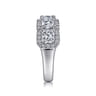 Fancy Wedding Ring in 14k White Gold with Princess Cut Natural Diamond at Gabriel & Co.
