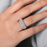 Fancy Wedding Ring in 14k White Gold with Princess Cut Natural Diamond at Gabriel & Co.
