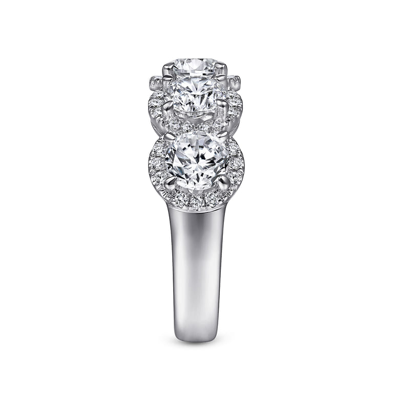 Fancy Wedding Ring in 14k White Gold with Round Natural Diamond at Gabriel & Co. - Shot 4