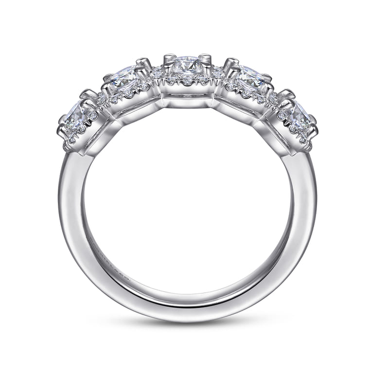 Fancy Wedding Ring in 14k White Gold with Round Natural Diamond at Gabriel & Co. - Shot 2