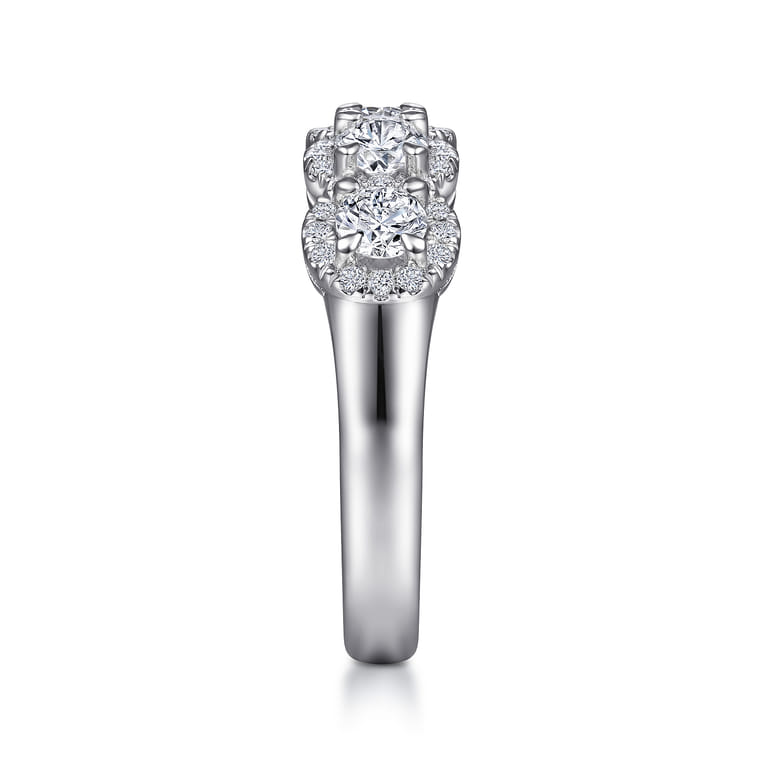 Fancy Wedding Ring in 14k White Gold with Round Natural Diamond at Gabriel & Co. - Shot 4