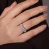 Fancy Wedding Ring in 14k White Gold with Round Natural Diamond at Gabriel & Co.