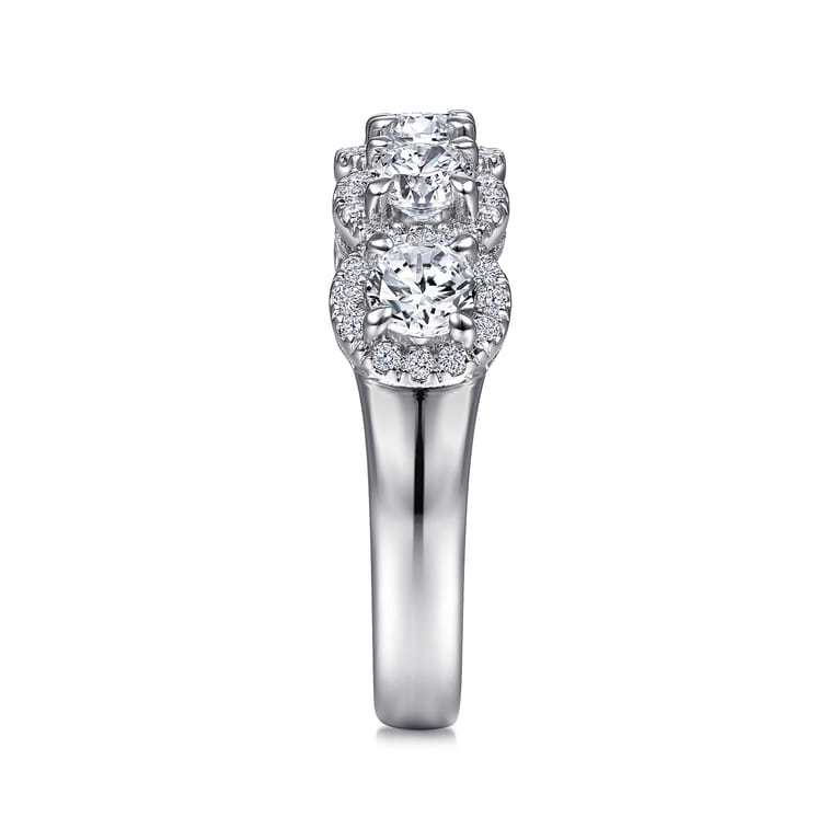 Fancy Wedding Ring in 14k White Gold with Round Natural Diamond at Gabriel & Co. - Shot 4