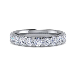 Tula - 14K White Gold Round 11 Stone Diamond Wedding Band