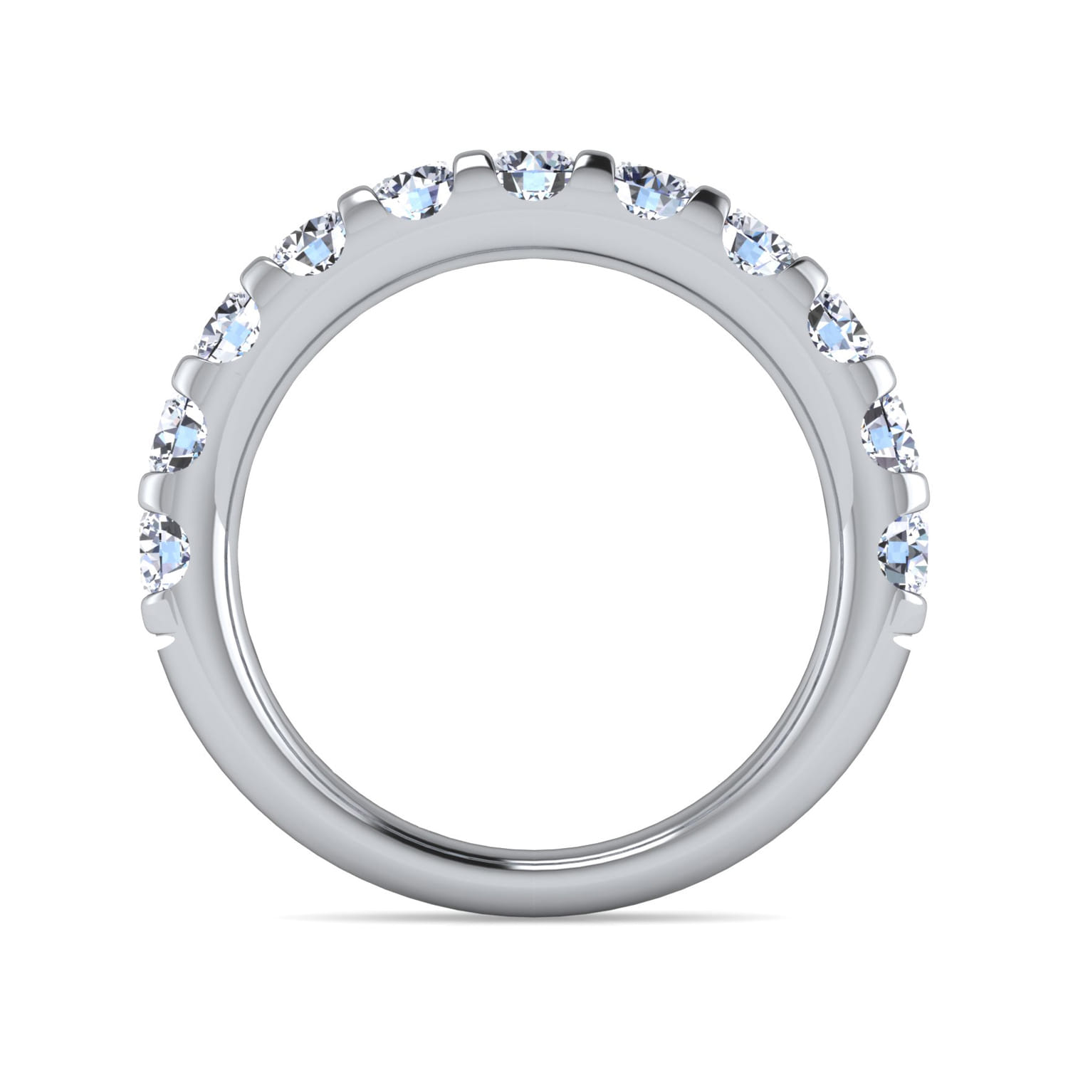 Straight Wedding Ring in 14k White Gold with Round Natural Diamond at Gabriel & Co. - Shot 2