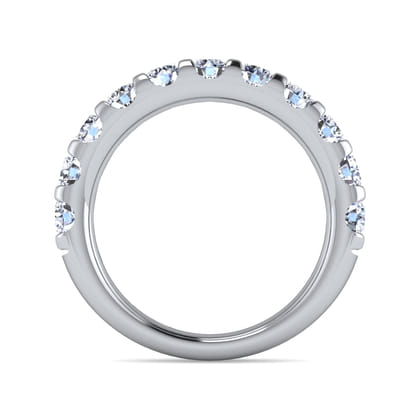 Tula - 14K White Gold Round 11 Stone Diamond Wedding Band