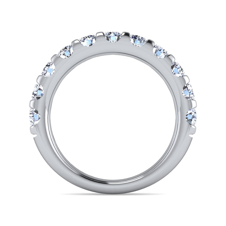 Straight Wedding Ring in 14k White Gold with Round Natural Diamond at Gabriel & Co. - Shot 2