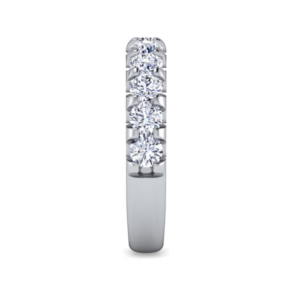 Tula - 14K White Gold Round 11 Stone Diamond Wedding Band