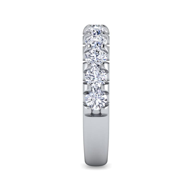 Straight Wedding Ring in 14k White Gold with Round Natural Diamond at Gabriel & Co. - Shot 4