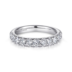 Tula - 14K White Gold Round 11 Stone Diamond Wedding Band