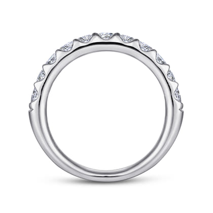 Tula - 14K White Gold Round 11 Stone Diamond Wedding Band