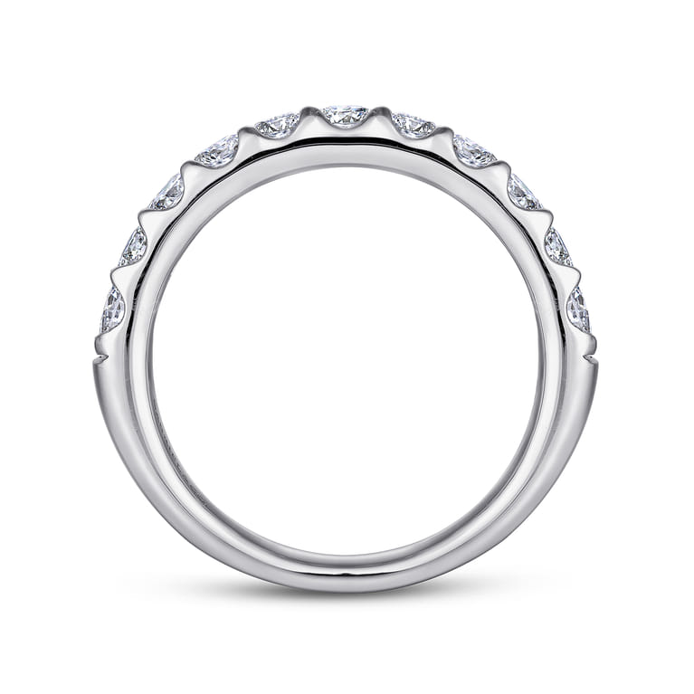 Straight Wedding Ring in 14k White Gold with Round Natural Diamond at Gabriel & Co. - Shot 2