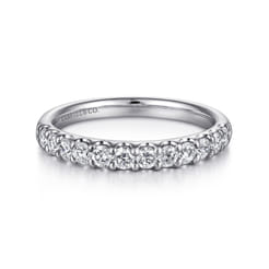 Tula - 14K White Gold Round 12 Stone Diamond Wedding Band