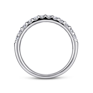 Tula - 14K White Gold Round 12 Stone Diamond Wedding Band