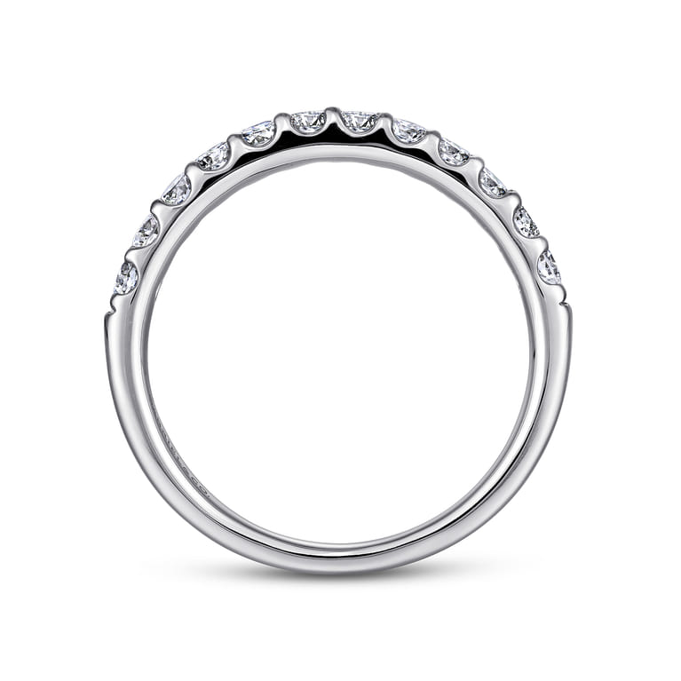 Straight Wedding Ring in 14k White Gold with Round Natural Diamond at Gabriel & Co. - Shot 2