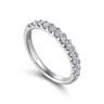 Straight Wedding Ring in 14k White Gold with Round Natural Diamond at Gabriel & Co.