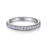 Straight Wedding Ring in 14k White Gold with Round Natural Diamond at Gabriel & Co.