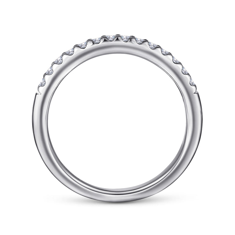Straight Wedding Ring in 14k White Gold with Round Natural Diamond at Gabriel & Co. - Shot 2