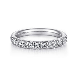 Tula - 14K White Gold Round 14 Stone Diamond Wedding Band