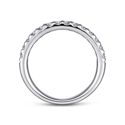 Tula - 14K White Gold Round 14 Stone Diamond Wedding Band