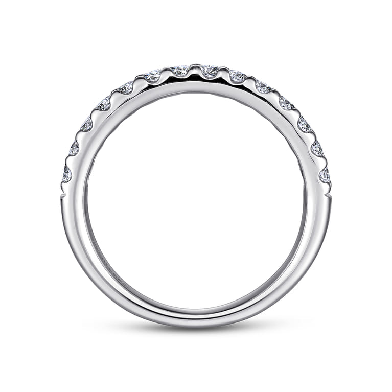 Straight Wedding Ring in 14k White Gold with Round Natural Diamond at Gabriel & Co. - Shot 2