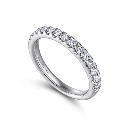 Tula - 14K White Gold Round 14 Stone Diamond Wedding Band