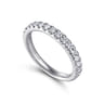 Straight Wedding Ring in 14k White Gold with Round Natural Diamond at Gabriel & Co.