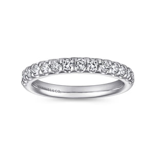 Tula - 14K White Gold Round 14 Stone Diamond Wedding Band