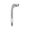 Curved Wedding Ring in 14k White Gold with Marquise Natural Diamond at Gabriel & Co.