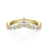 Curved Wedding Ring in 14k Yellow Gold with Marquise Natural Diamond at Gabriel & Co.