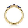 Curved Wedding Ring in 14k Yellow Gold with Marquise Sapphire at Gabriel & Co.