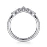 Curved Wedding Ring in Platinum with Marquise Natural Diamond at Gabriel & Co.