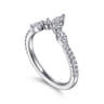 Curved Wedding Ring in Platinum with Marquise Natural Diamond at Gabriel & Co.
