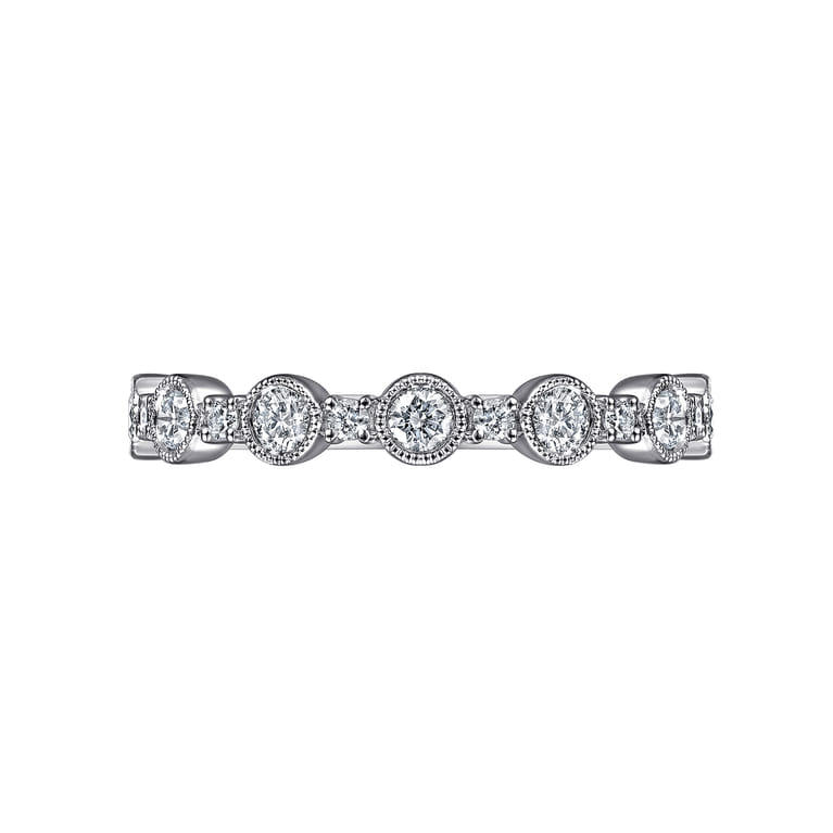 Fancy Wedding Ring in 14k White Gold with Round Natural Diamond at Gabriel & Co. - Shot 6