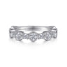 Fancy Wedding Ring in 14k White Gold with Round Natural Diamond at Gabriel & Co.